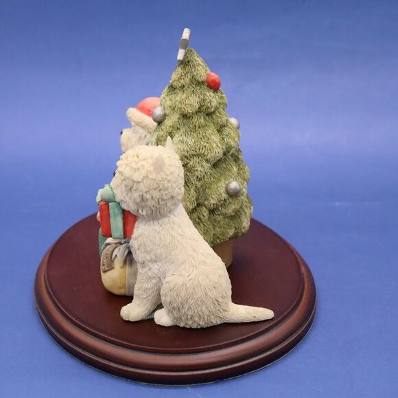 Sherratt & Simpson Westie Dogs w/ Christmas Tree Figurine West Highland Terrier - Picture 6 of 11